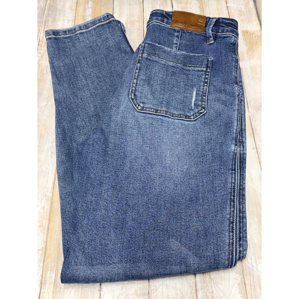Judy Blue vintage wash high rise denim jogger drawstring waist Size 7/28